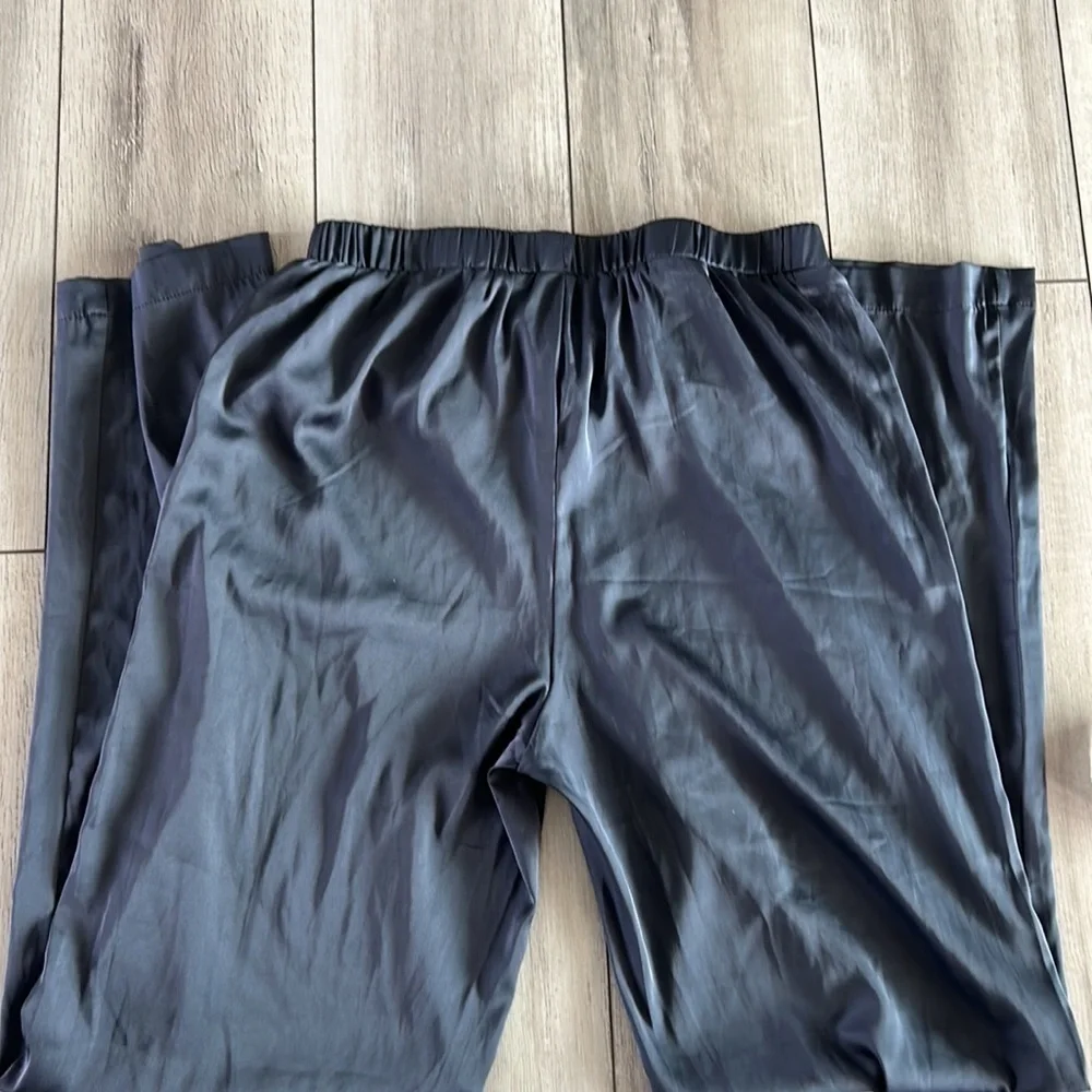 KITTENISH smoke gray satin wide leg pants size medium
